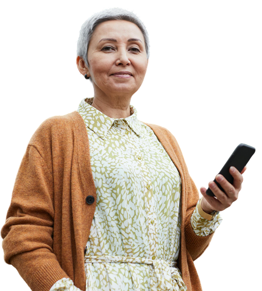 Woman holding phone